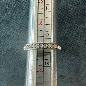 Classic Clear Crystal Eternity Band Ring - Women Jewelry